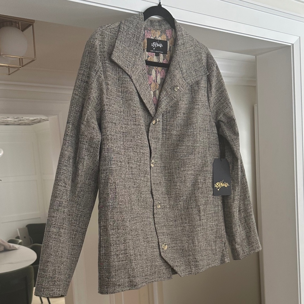 Men's - 18 WAITS - NWT Textured Jacket with Botanical Print Lining - Picture 3 of 15